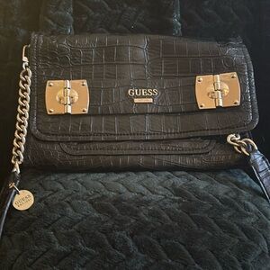 Guess Handbag - Authentic brand Black Crocodile Shoulder Bag